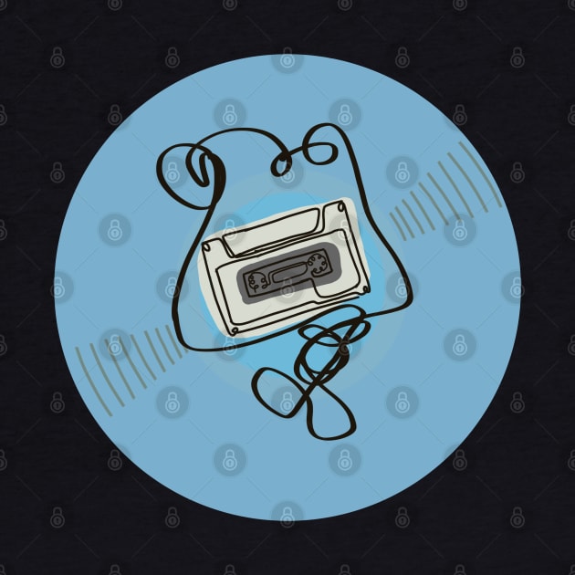 Vinyl - Cassette minimalist line art by SwasRasaily